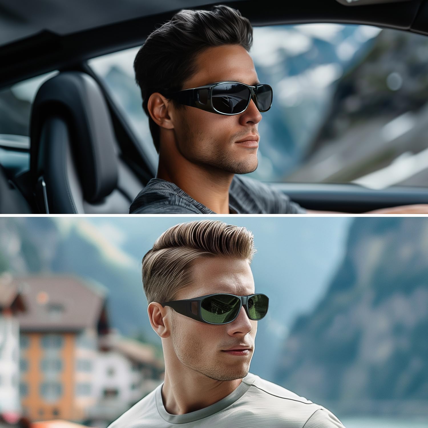 Polarized Sunglasses Fit Over Glasses for Men Women, Wrap Around UV400 Protection Sunglasses for Cycling Driving - Image 6