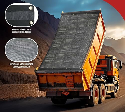 Miniatura 5 de Mytee Products Cubierta de lona de malla revestida de vinilo para camión volquete de 7 x 16 pies con bolsillo doble de 5 pulgadas y 18 onzas
