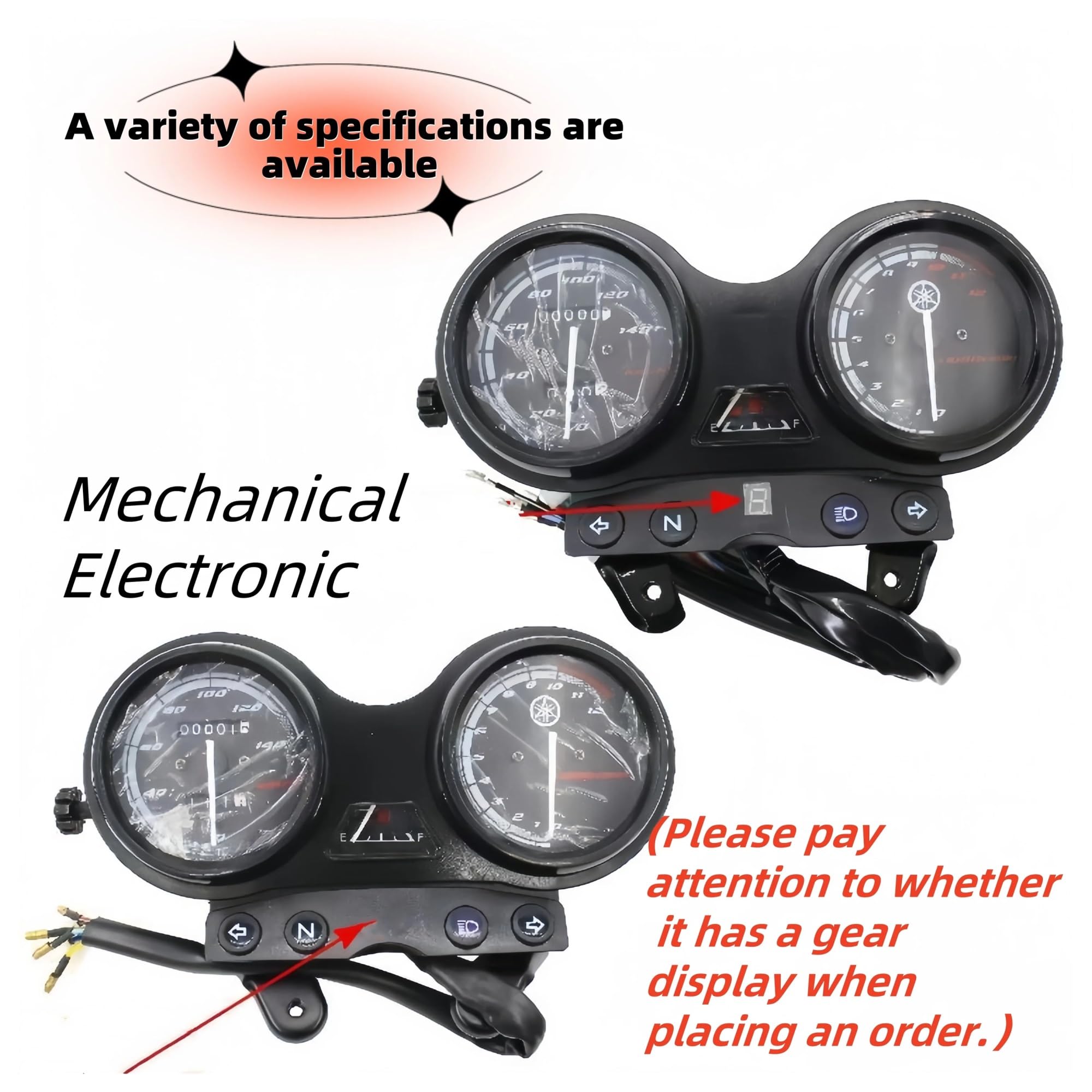 Estuche Tacómetro Y Cronómetro De Motocicleta, Compatible con para Ya&maha YBR 125 Edición Euro II 2005-2009 Velocímetro Tacómetro