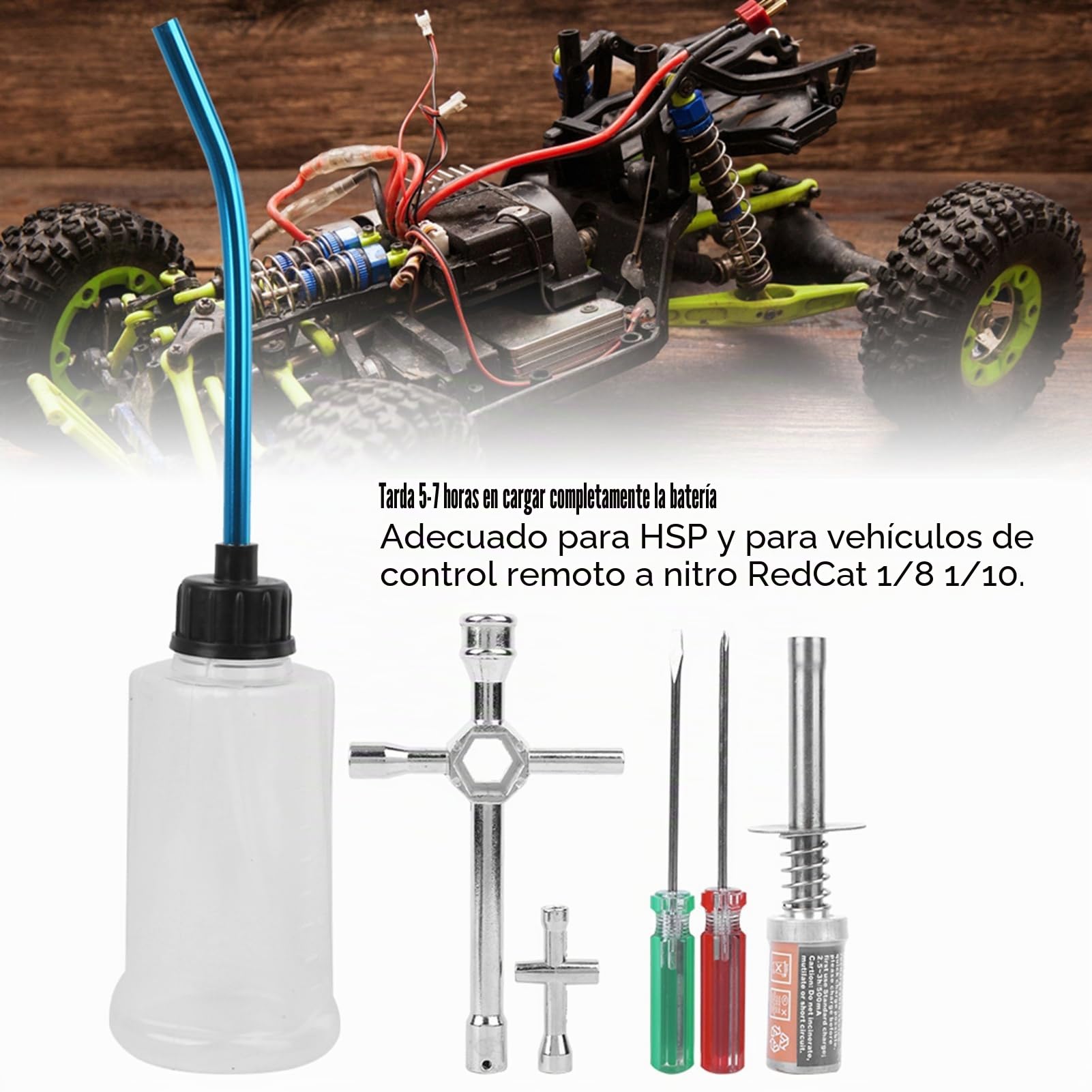 Kit de Arranque Nitro RC, Kit de Arranque de Combustible de Combustible Igniter Herramientas de Cargador Combo Combo Universal RC Motor de Encendido Conjunto para 80141 1/8 1/10