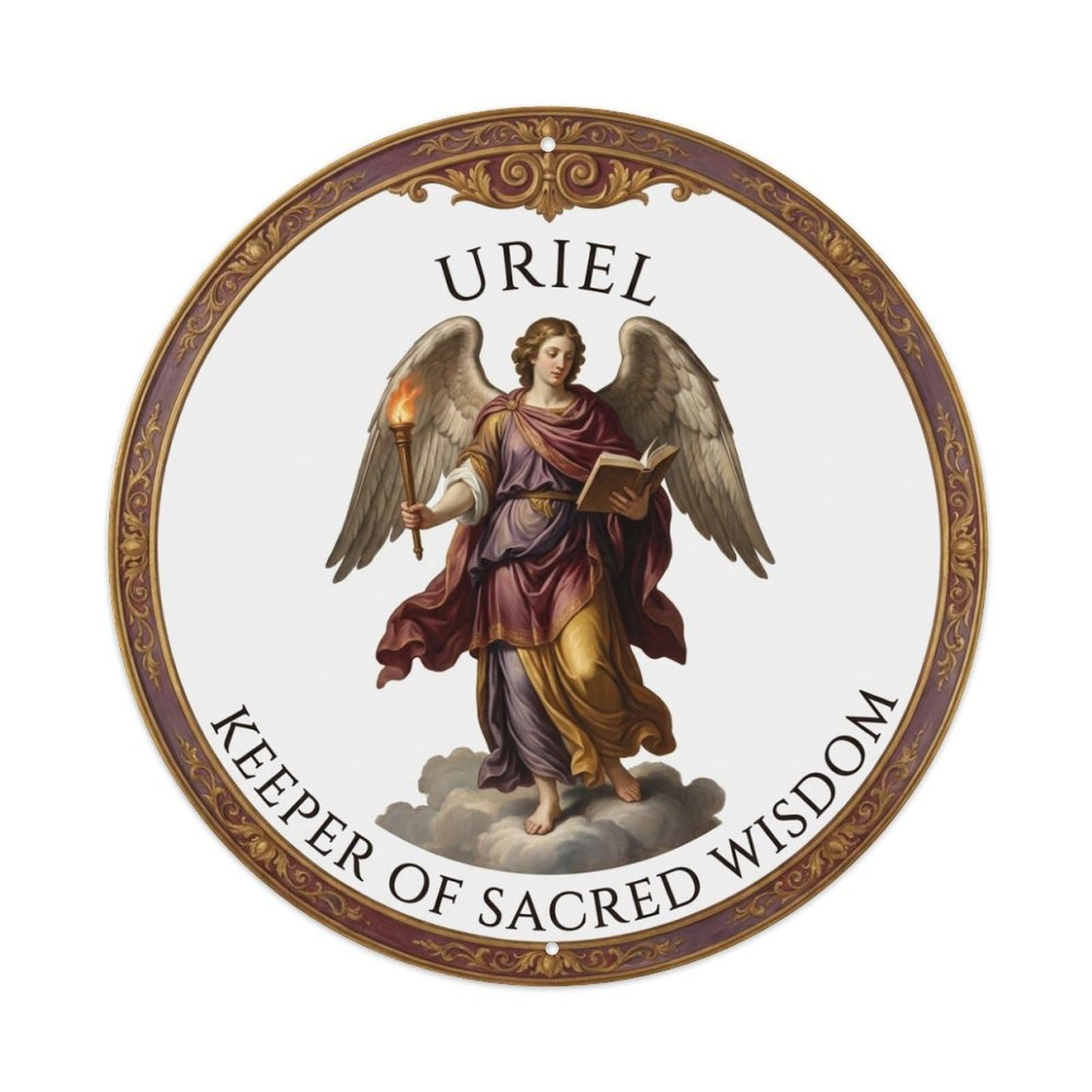 Archangel Uriel Holy Fire Keeper of Sacred Wisdom Metal Tin Sign