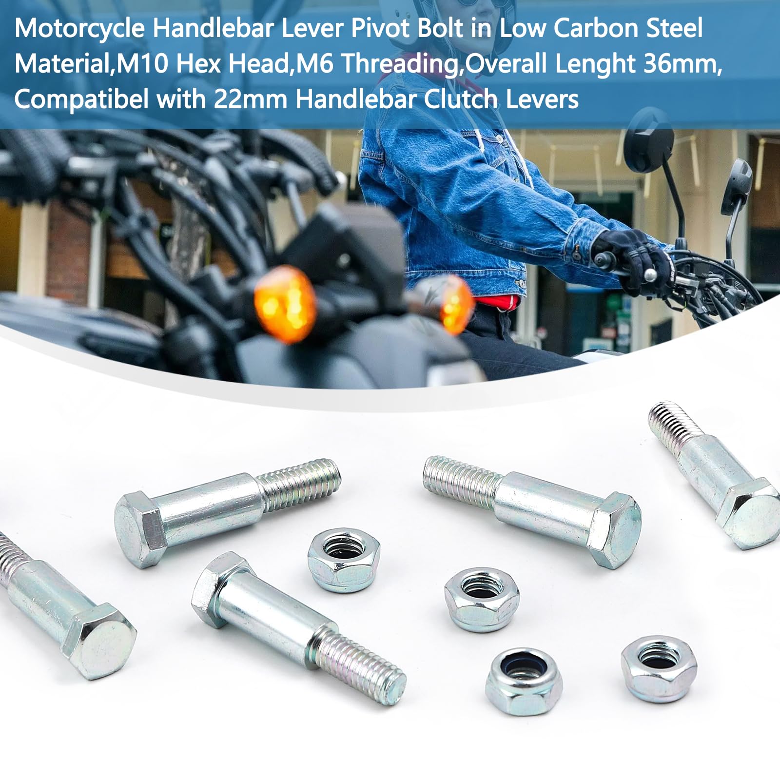 Amazon.com: Minho Motorcycle Handlebar Lever Pivot Bolts, M6