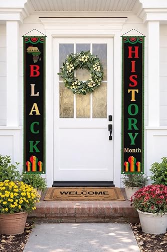 Miniatura 5 de Cartel de la puerta delantera del mes de la historia negra, decoración del mes de la historia negra para porche, patio, chimenea, fiesta