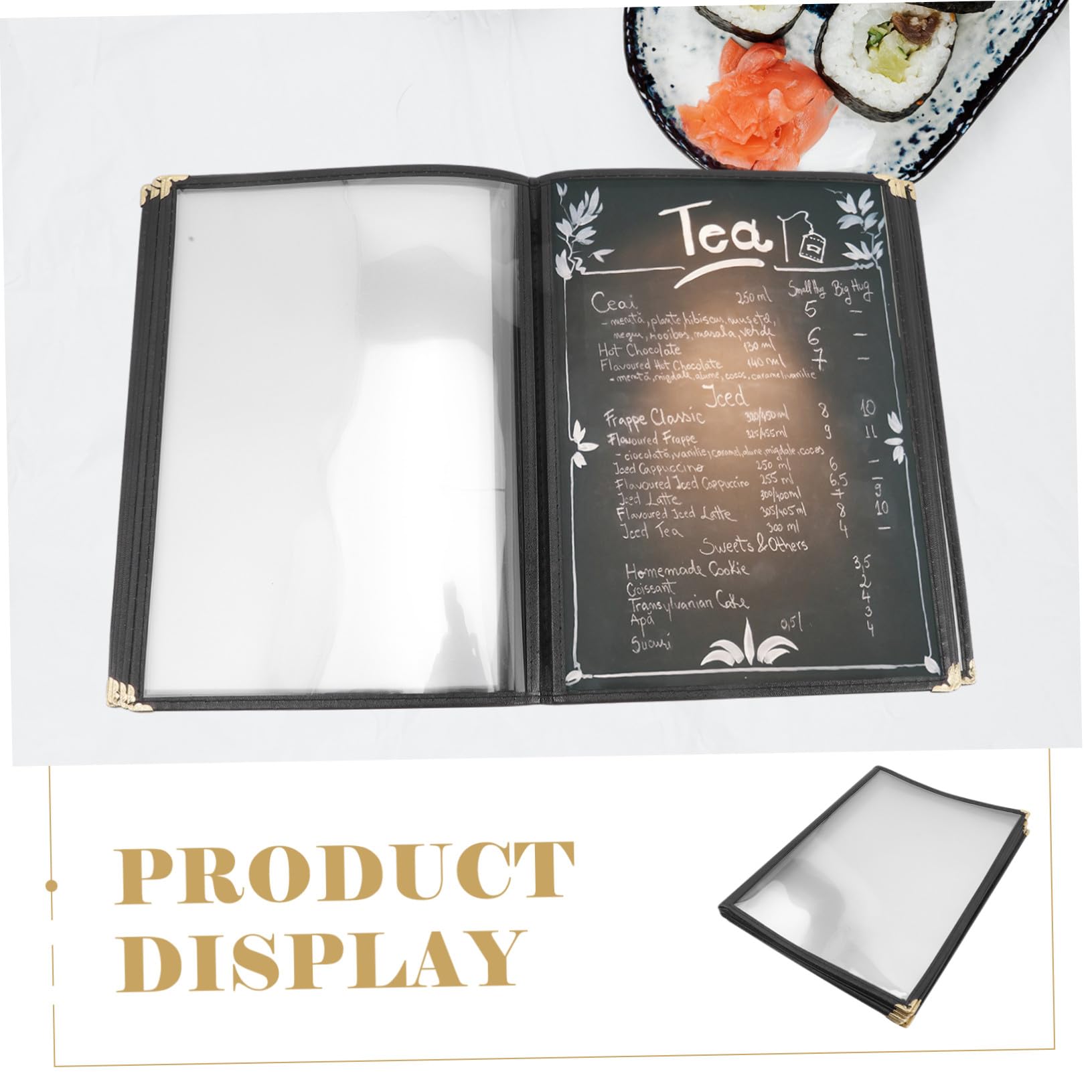 Protector de Menú Transparente PVC para Carpeta de Recetas Portamenús Resistente para Restaurante Hotel Bar de Páginas