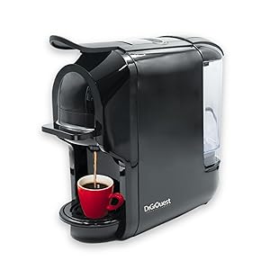 DIGIQUEST Cafetera multifunción COFFY | Módulo cápsula incluido | Café corto y largo | Potencia 1450 W | 0,6 litros | 19 bares | Adecuado para todos los gustos (COFFY_CIALDA)