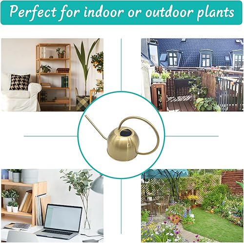 Miniatura 6 de Hamiledyi Regadera de acero inoxidable de 50 onzas  50.7 fl oz con boquilla larga, regadera de metal para interiores y exteriores, regadera de