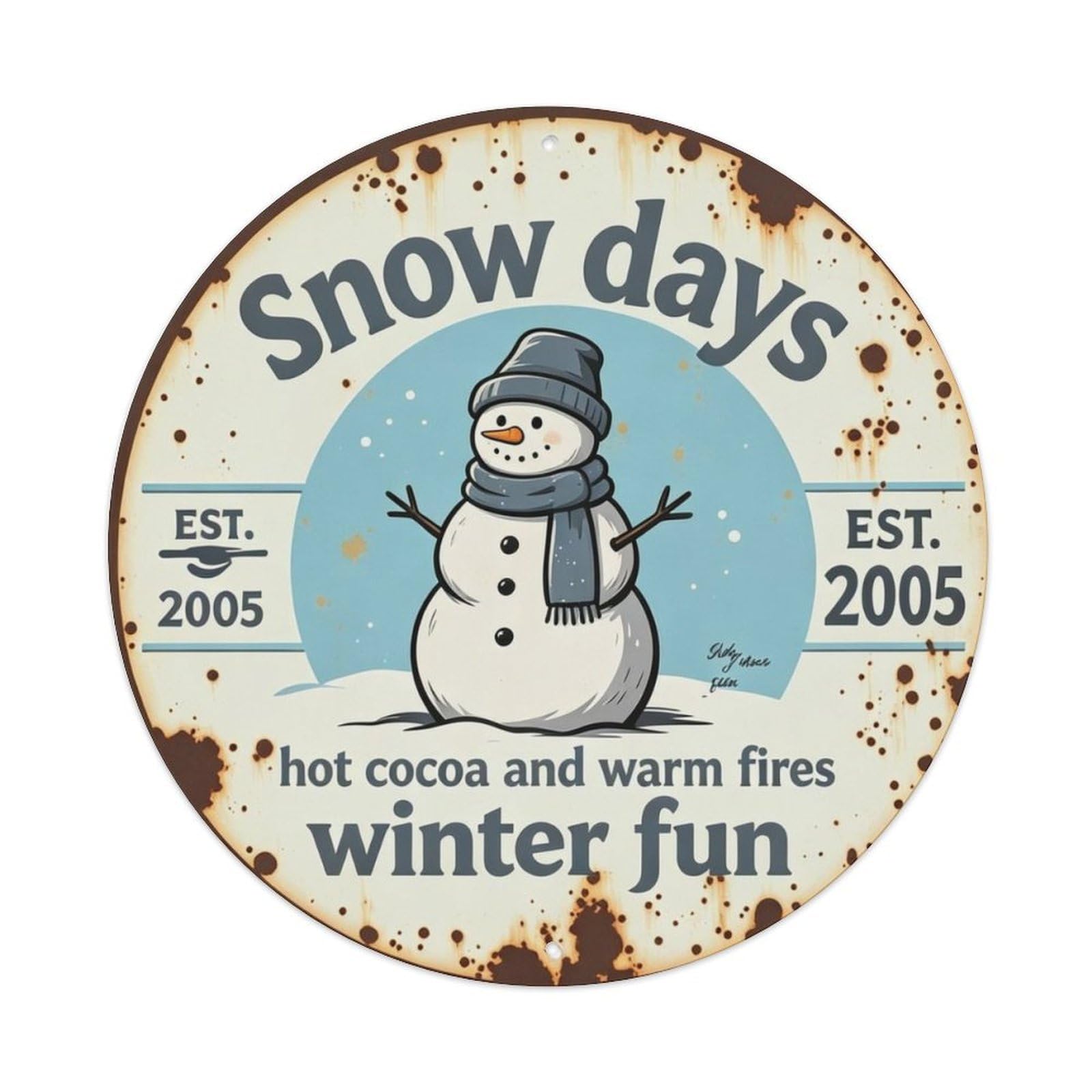 Hot Cocoa And Warm Fires Metal Tin Sign Plaque