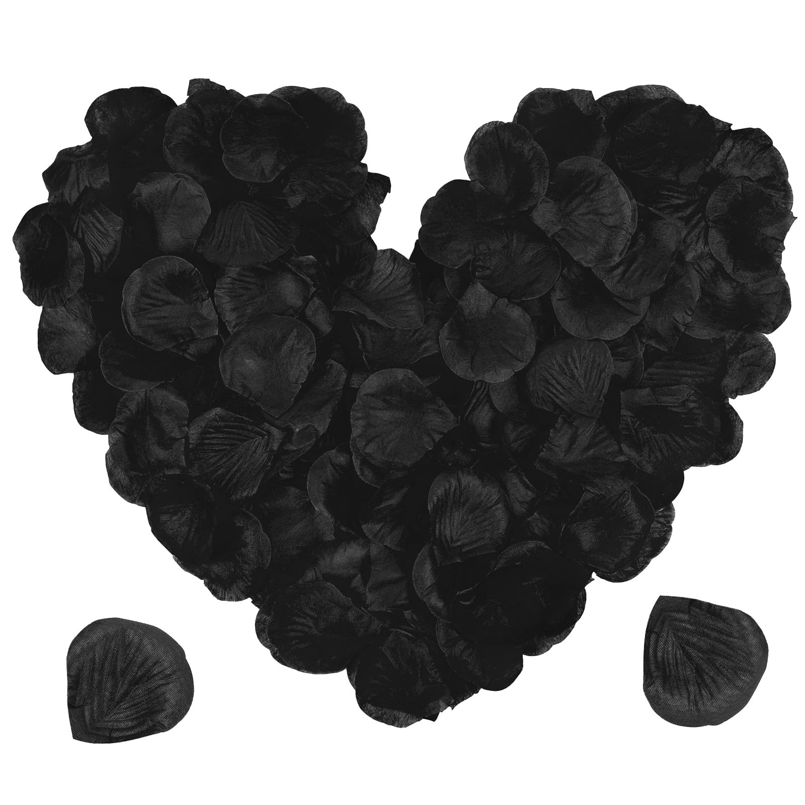Alaoo Wedding Petals for Bedroom, 1000Pcs Rose Petals with Non-Woven Petal, Artificial Rose Petal for Romantic Scenes Wedding Anniversary, Birthday, Black
