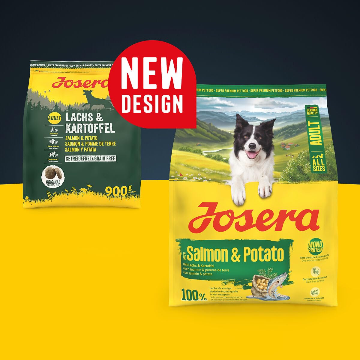 JOSERA Lachs & Kartoffel (1 x 12,5 kg) | Adult | Premium Trockenfutter für ausgewachsene Hunde (auch Senioren) | Monoprotein - 100% Lachs | wenig Protein | getreidefrei | Hundefutter | 1er Pack