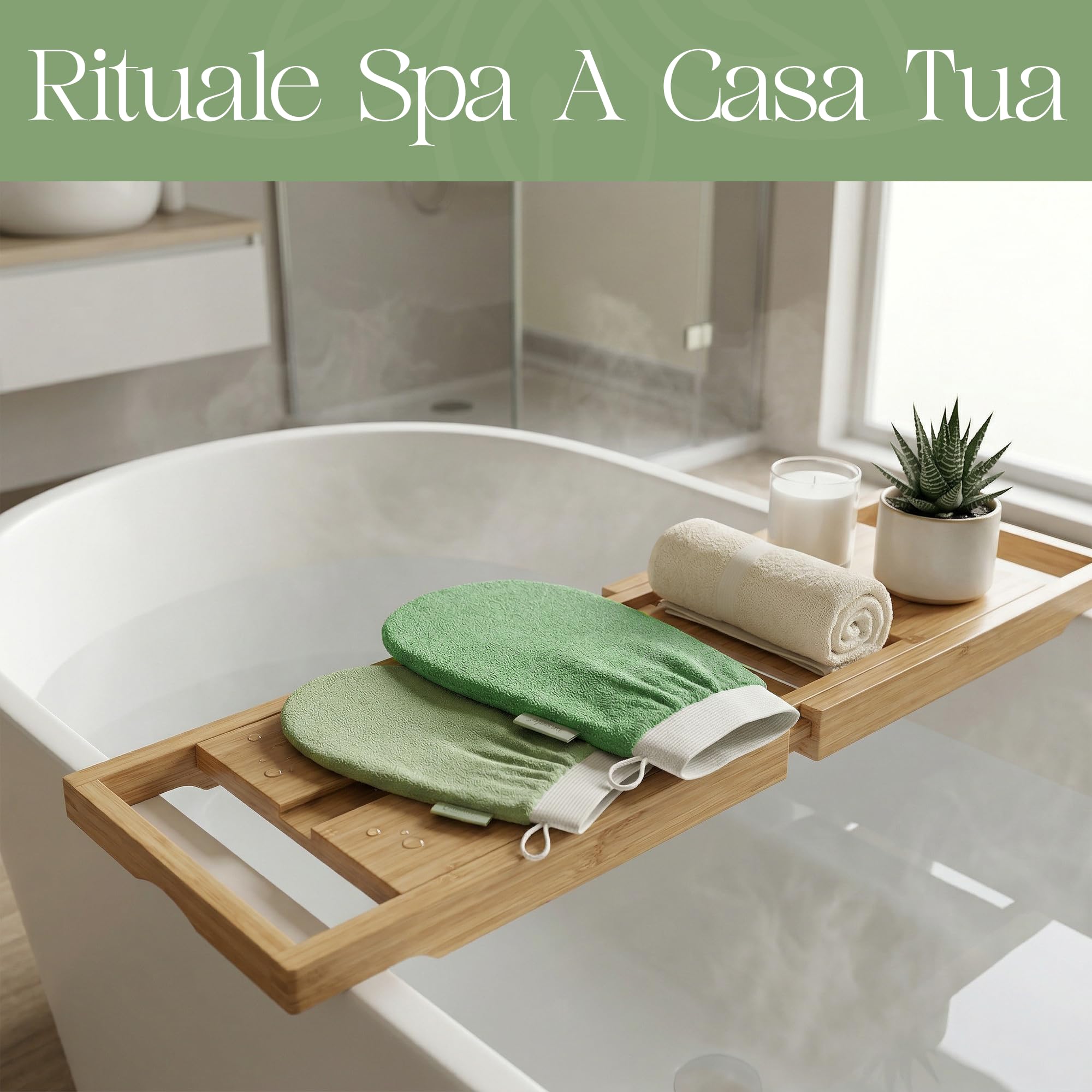 Guanto Kessa Delicato 150D Esfoliante Corpo 100% Viscosa Origine Naturale Hammam Scrub Pelle Sensibile Confezione Elegante