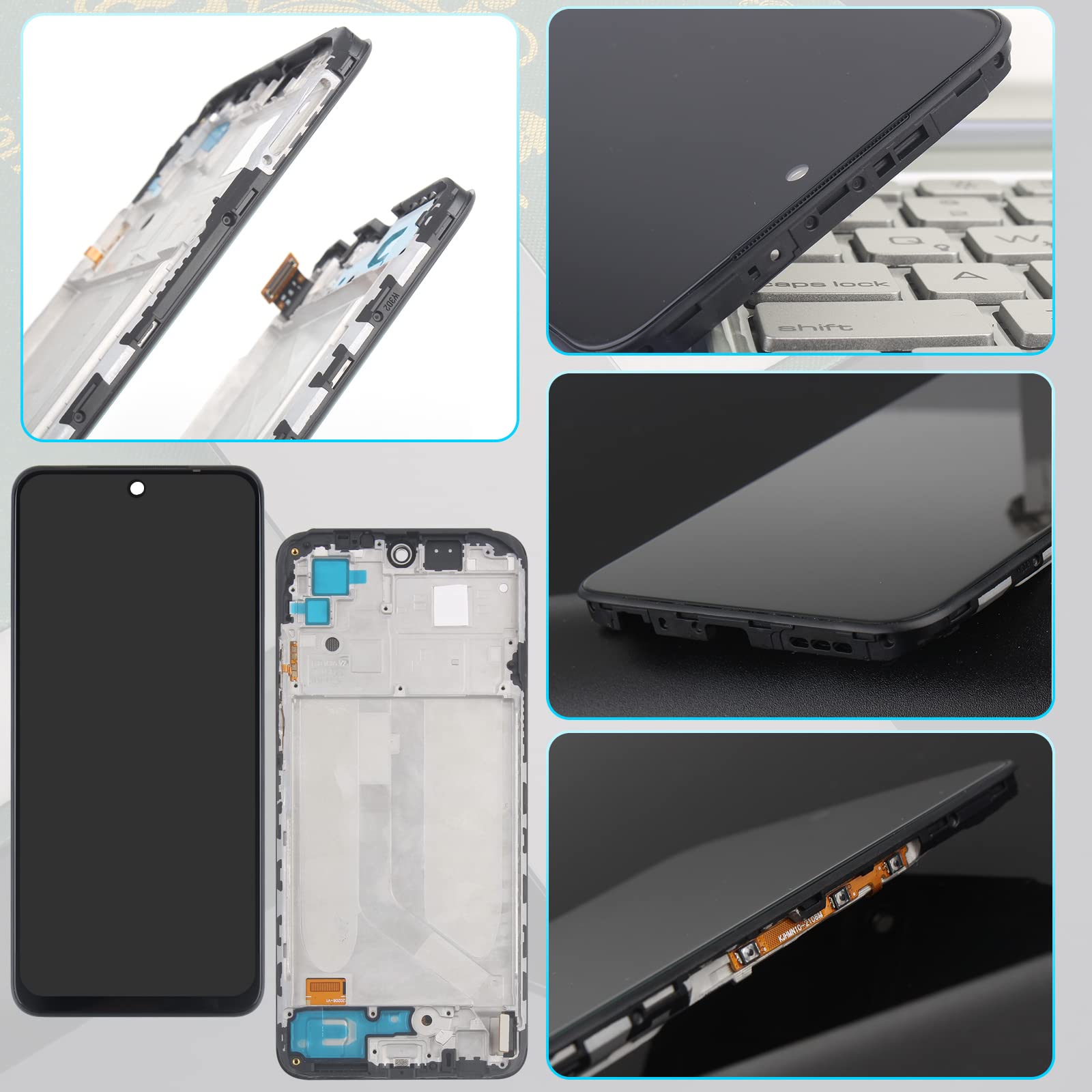 Ecran LCD & Vitre tactile Noir Assemblés Sans Châssis Pour Xiaomi Mi Note 10/10 Pro/10 Lite