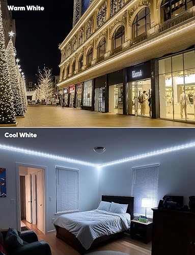 Miniatura 8 de GZBtech Tira de luces para exteriores de 16.4 pies, luces programables que cambian de color RGBWW para festivales con blanco cálido y frío, IP65