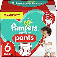 Pampers Maat 6 Baby-Dry Luierbroekjes, 116 Stuks, MAANDBOX, Eenvoudig en Leuk Verschonen Overdag en Bescherming ’s...