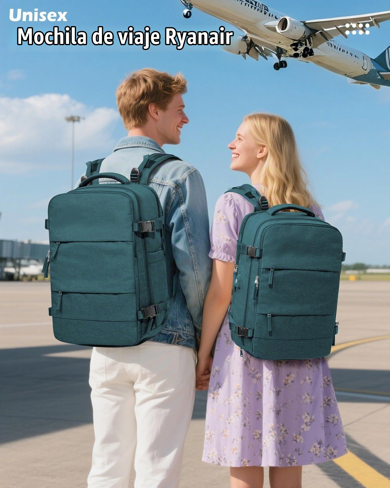 SZLX Mochila al Vacio con Bomba Equipaje de Mano 40x30x20 Ryanair Vueling Wizzair Easyjet Mochila Viaje Cabina Avion 40x20x25 Ryanair Mujer Mochila de transporte Impermeable para Computadora Portátil