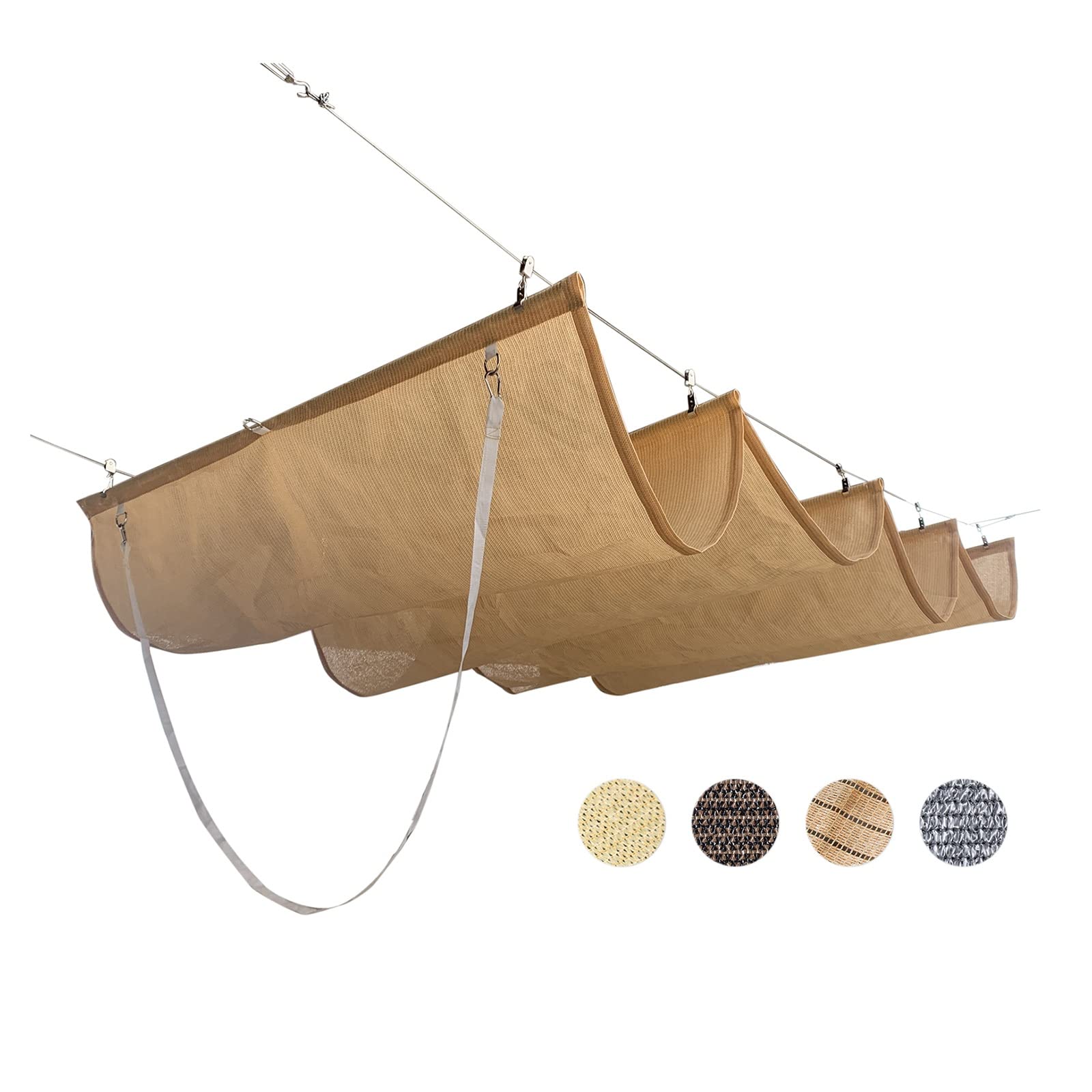 Voile d'ombrage rétractable en vague sur mesure anti-UV avec kit