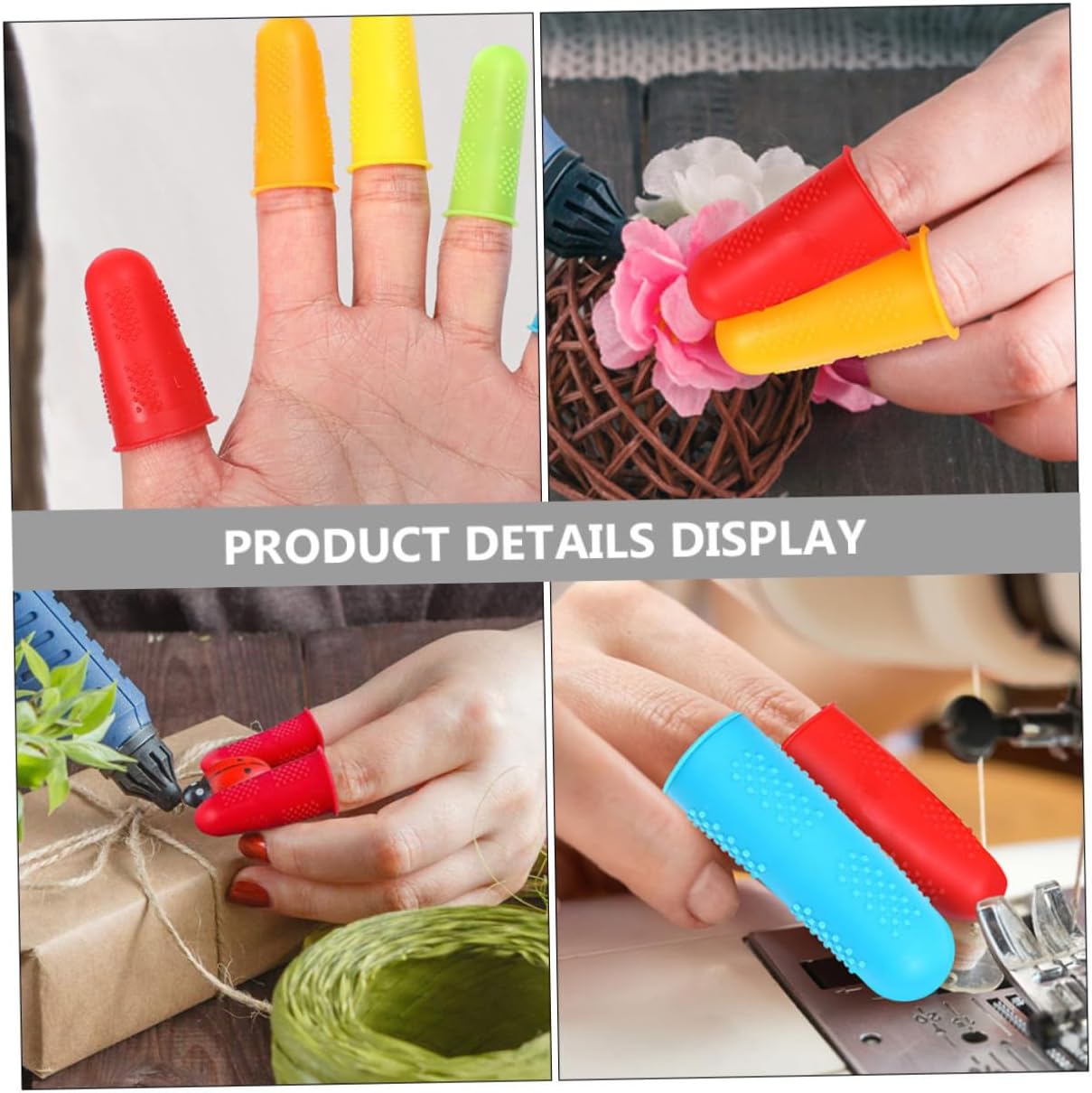 TEHAUX 20pcs Non-Slip Silicone Finger Protectors Flexible Reusable Finger Covers for Crafting Cooking Gaming Anti-Static Comfortable Multi-Function Cots image 5