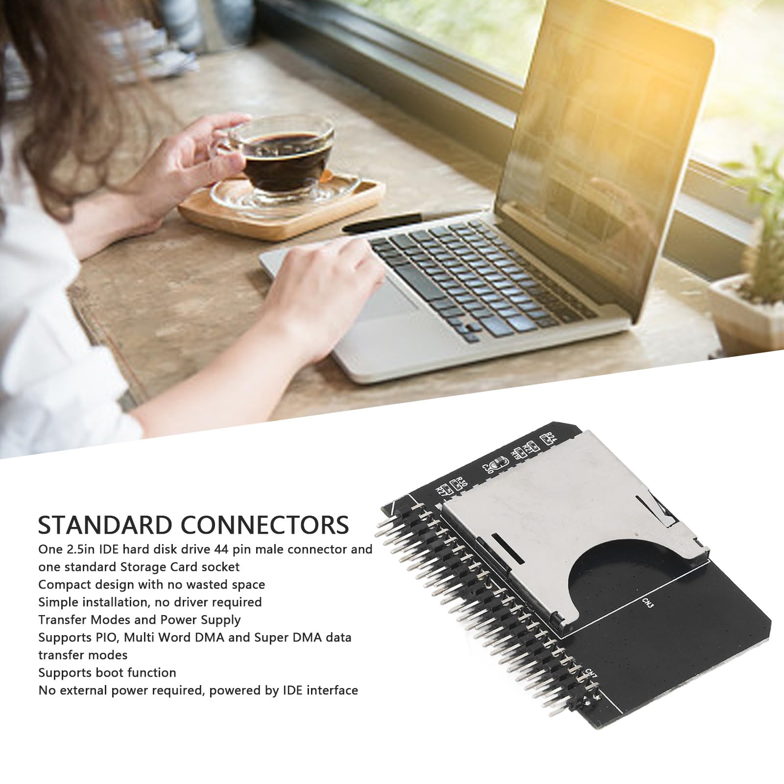 HDD-Riserkaart 2,5 SD-kaart naar IDE-adapter SDHC/SDXC HDD-Riserkaart 2,5 SD-kaart naar IDE-adapter SDHC/SDXC