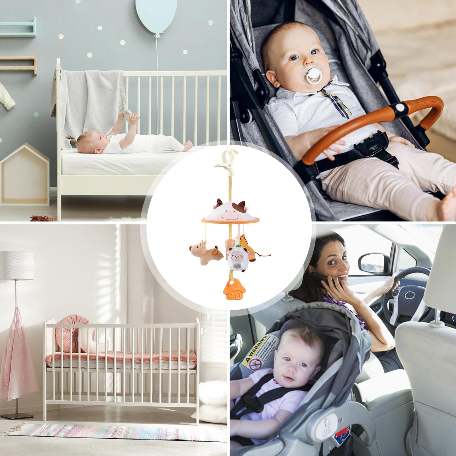 Generisch Juguetes para bebés para cochecitos | móvil con música para niños pequeños | Accesorios para Cochecito para niñas