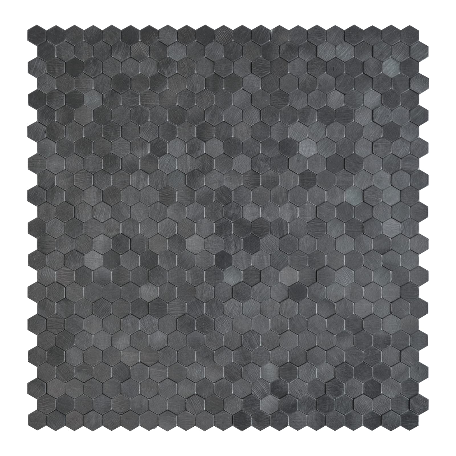 MiscasaPeel and Stick Metal Tiles, 3D Mini Hexagon Gray Self Adhesive Metal Mosaic Stick on Wall Tiles for Mirror Decor（Pack of 6）