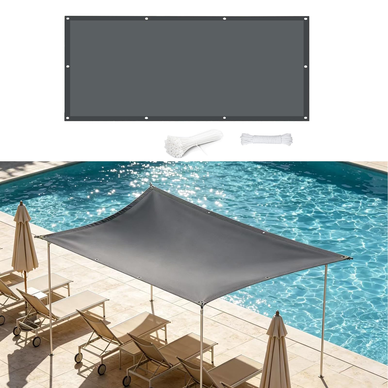 Telo per esterno terrazza de alta densidad 420D con formato rectangular de 1.4x2.6M