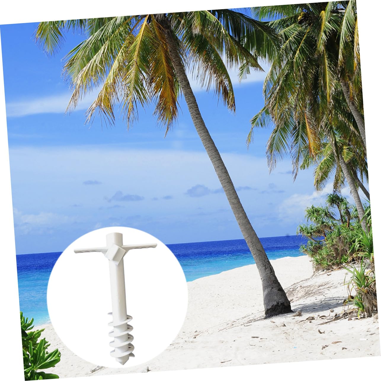 Anclaje ergonómico de 5 pines para sombrilla de playa con agarre antideslizante y punta de plástico para un cierre rápido y seguro, ideal para viajes en la playa y actividades al aire libre