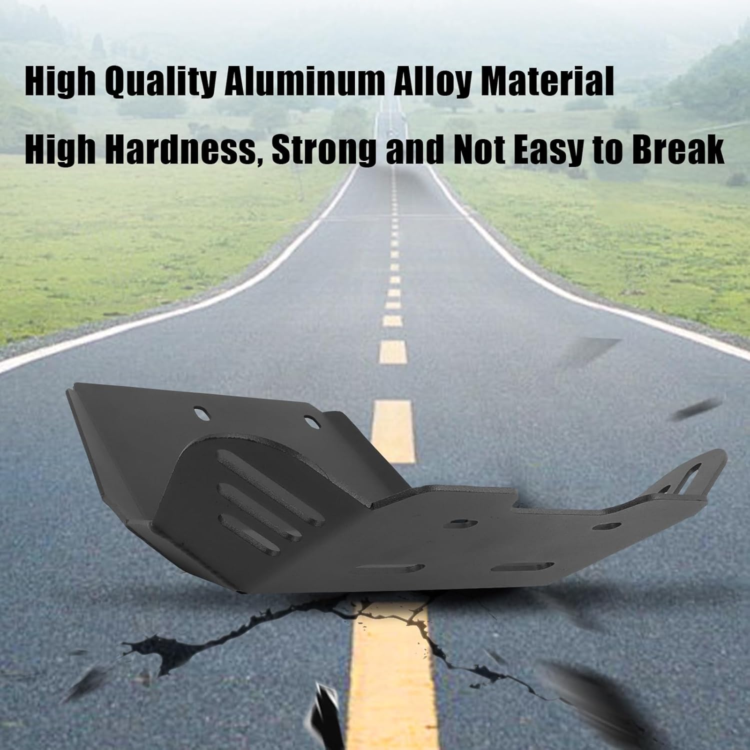 Motorcycle Skid Plate Replacement for Yamaha TW200 1987-2025 Under Engine Protection Aluminum Bash Plate(Black)