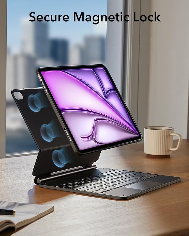 ESR iPad Air 13 hüvely billentyűzettel, mágneses állvánnyal, M2/M3, fekete