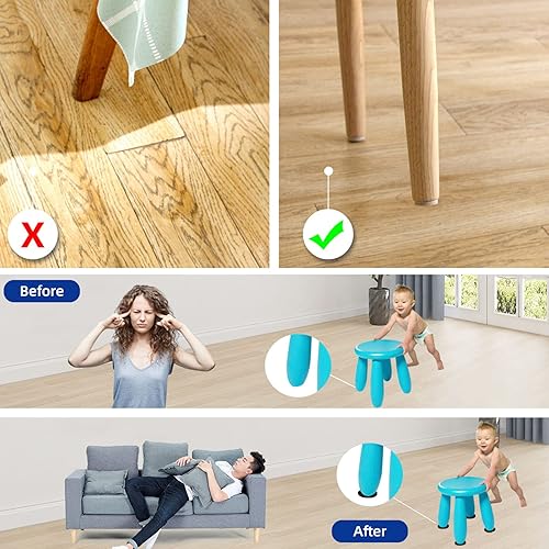 Miniatura 6 de Almohadillas de fieltro para muebles, 159 piezas, 7 tamaños, almohadillas de fieltro autoadhesivas de alta calidad para patas de muebles,