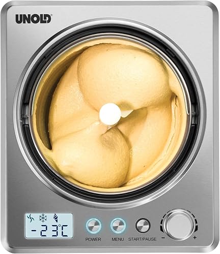 Unold Ice Cream Maker Profi Plus 48880 - Perfect for Ice Cream, Gelato, Sorbet & Frozen Yoghurt - Ready in 30 mins - 2.5L Stainless Steel Bowl - Fully Automatic Self Cooling - 180W Electric Compressor - 6