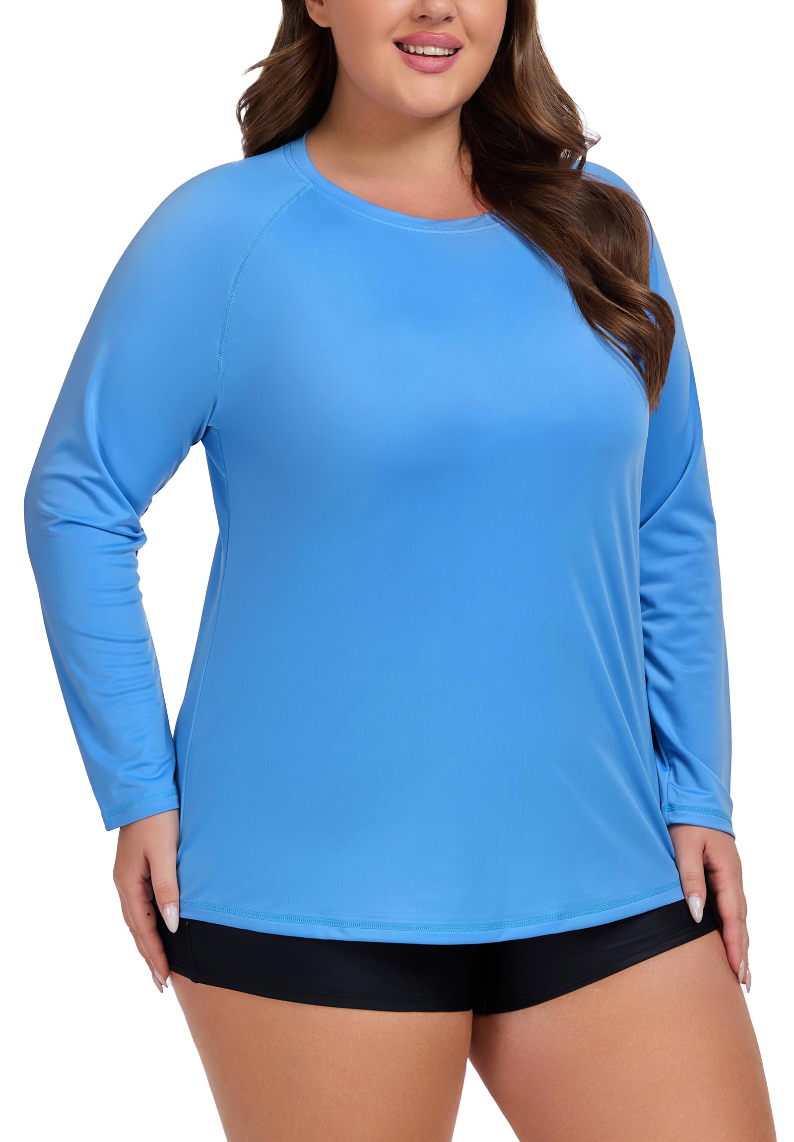 ForHailey Camicia da nuoto da donna a maniche lunghe con protezione UV UPF 50+, ad asciugatura rapida, per escursionismo, pesca