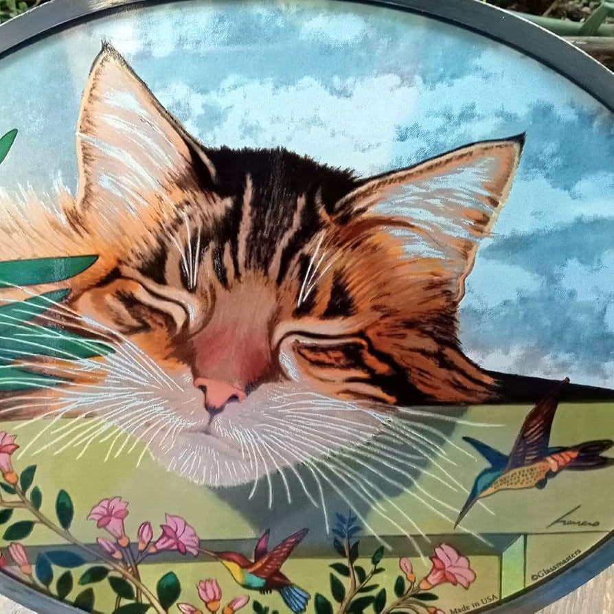 大判ヘレロ ステンドグラス ストレッチ・ケリー猫さんグラスマスターズ