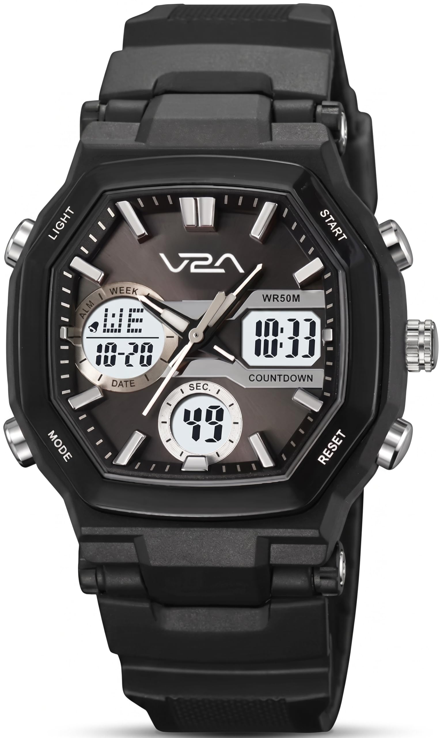 Aura-Blush 2889 Analog-Digital Watch for Women & Teens | Soft Blush Octagonal Design | Fashion Performance Everyday Watch with Digital Display, Alarm, Stopwatch & 50M Water Resistance-image-32