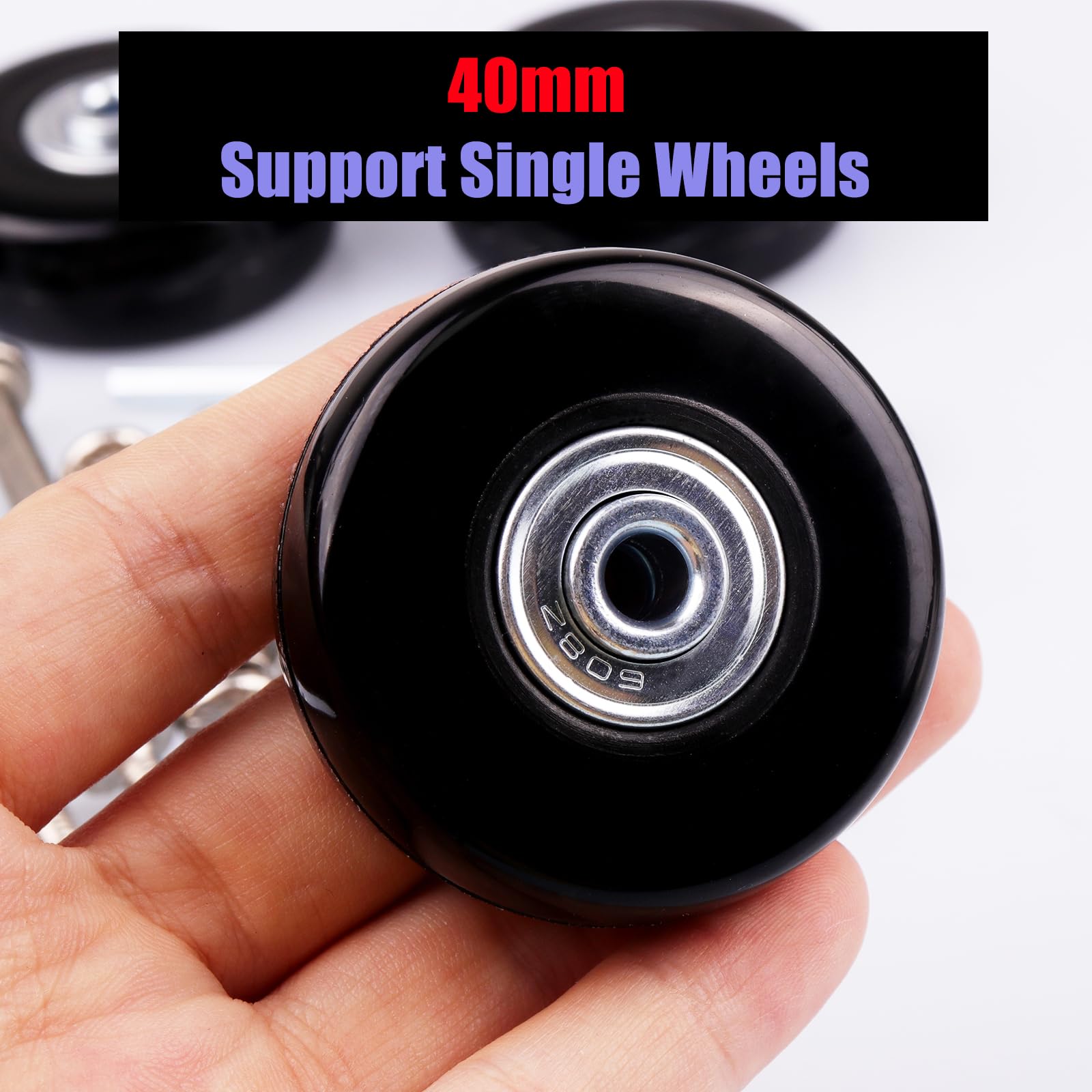 Roues de rechange pour valise 40 mm x 18 mm roulettes pivotantes en caoutchouc 608zz lot de 4