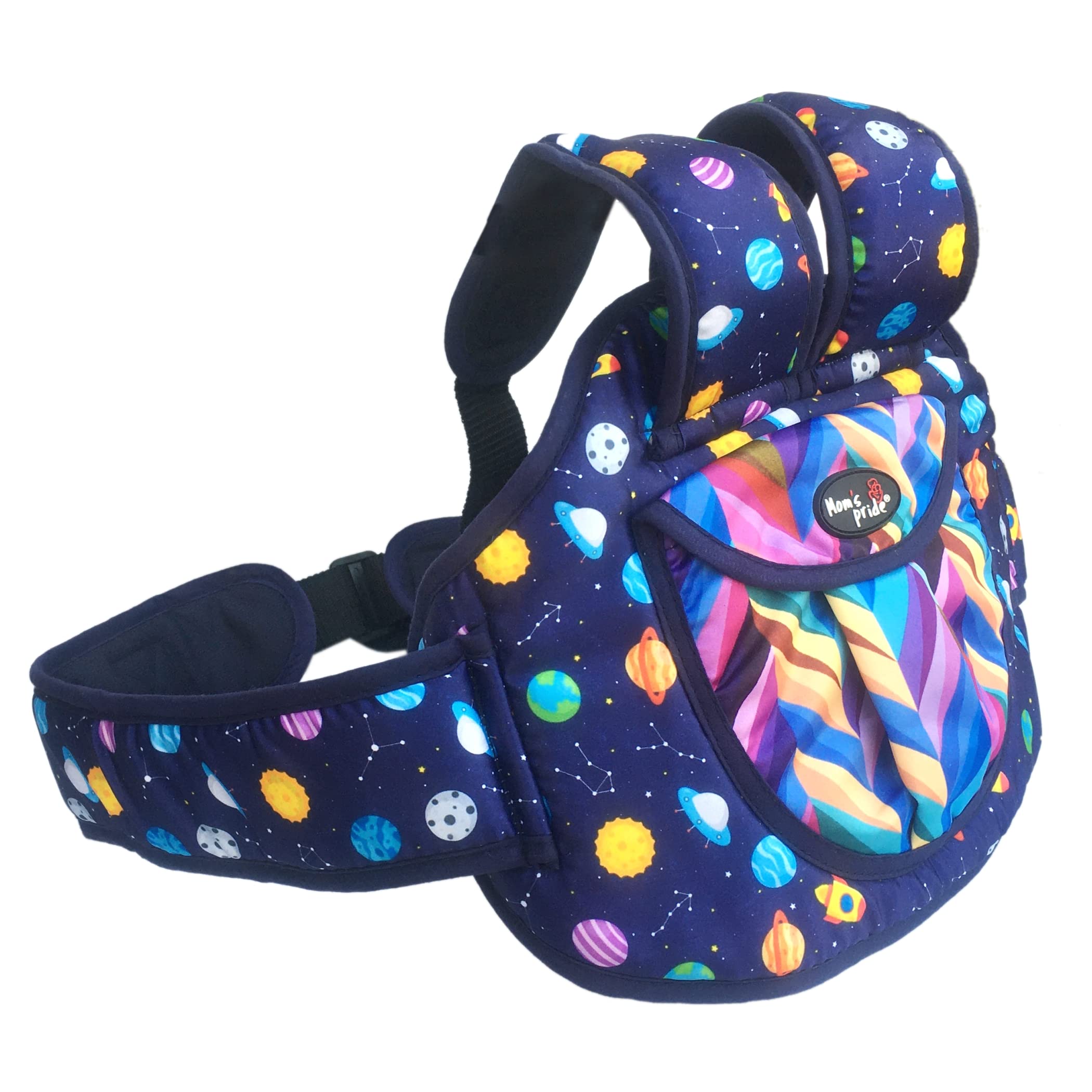 Mom's Pride Arc Printed Kid's Safety Belt / 2 Wheeler Kid's Safety Travel Belt With Expandable Straps Baby Carrier (Rainbow, Back Carry) (Rainbow),Navy-image-27