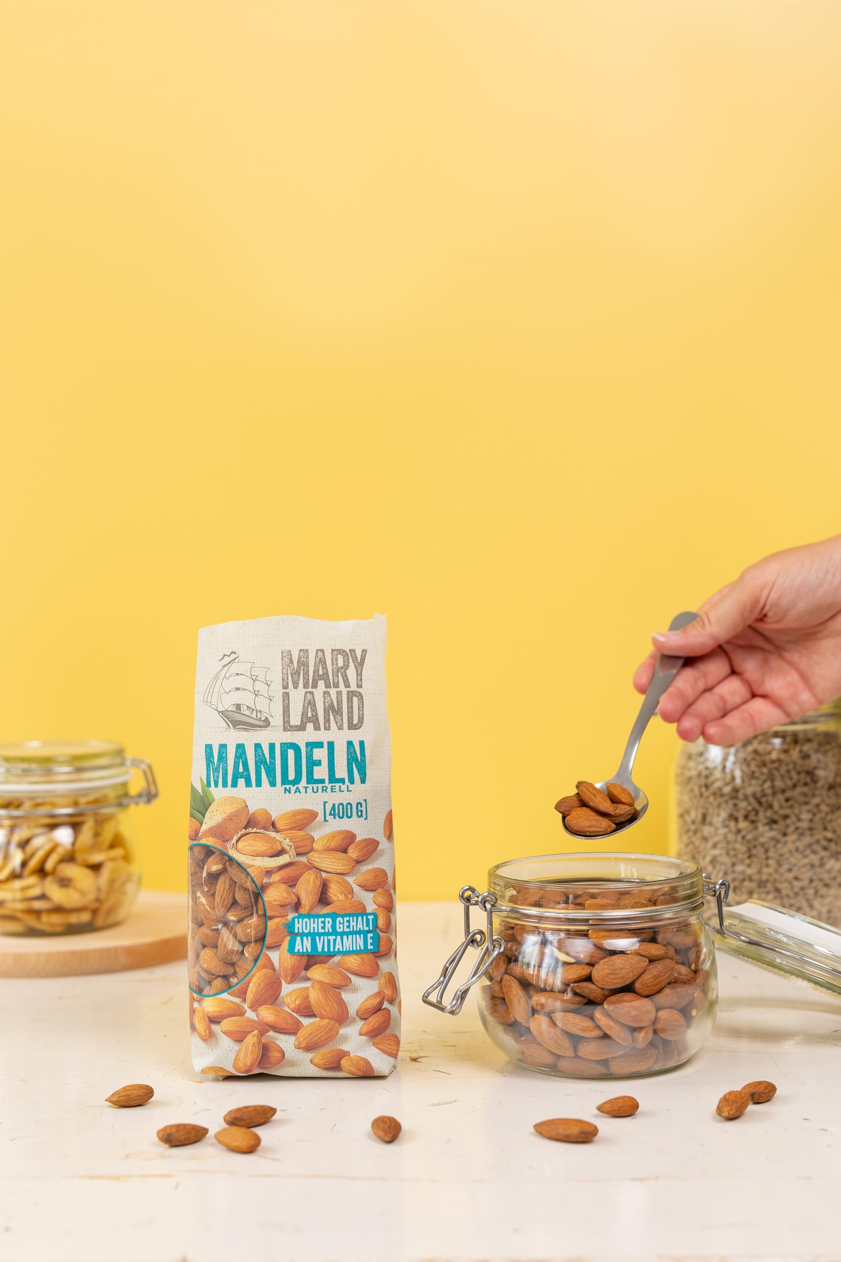 Maryland Mandeln 400g Beutel 6er Pack – Mandeln naturbelassen, vegan, frei von künstlichen Aromen, ohne Zusatzstoffe – Im praktischen Großformat genießen (6 x 400g)