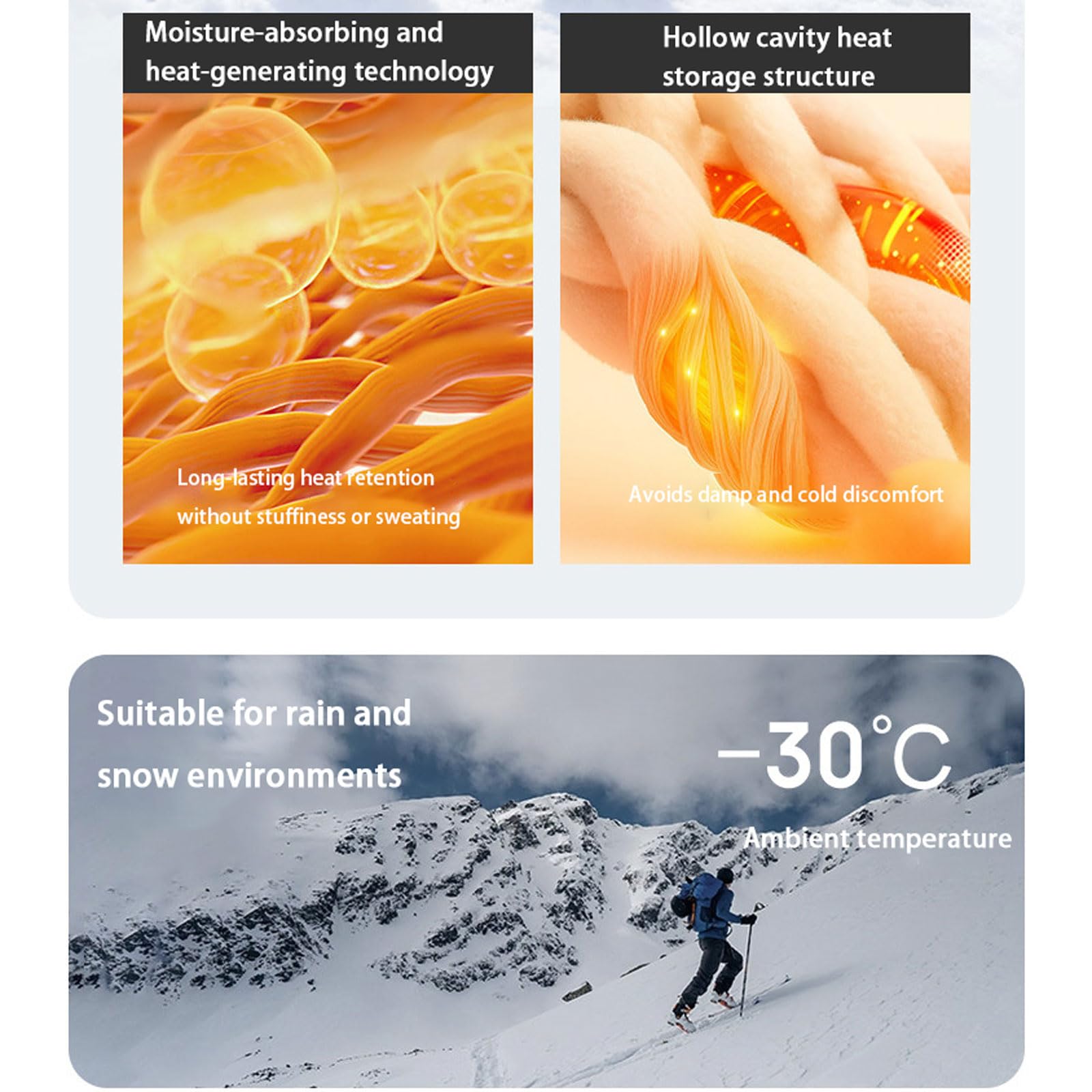 Calzini da Sci in Lana Merino per Uomo e Donna Compressione Calze Termiche al Ginocchio Assorbimento umidità Protezione Tibia Anti Vesciche per Sci-Montagna-Escursionismo-Trekking