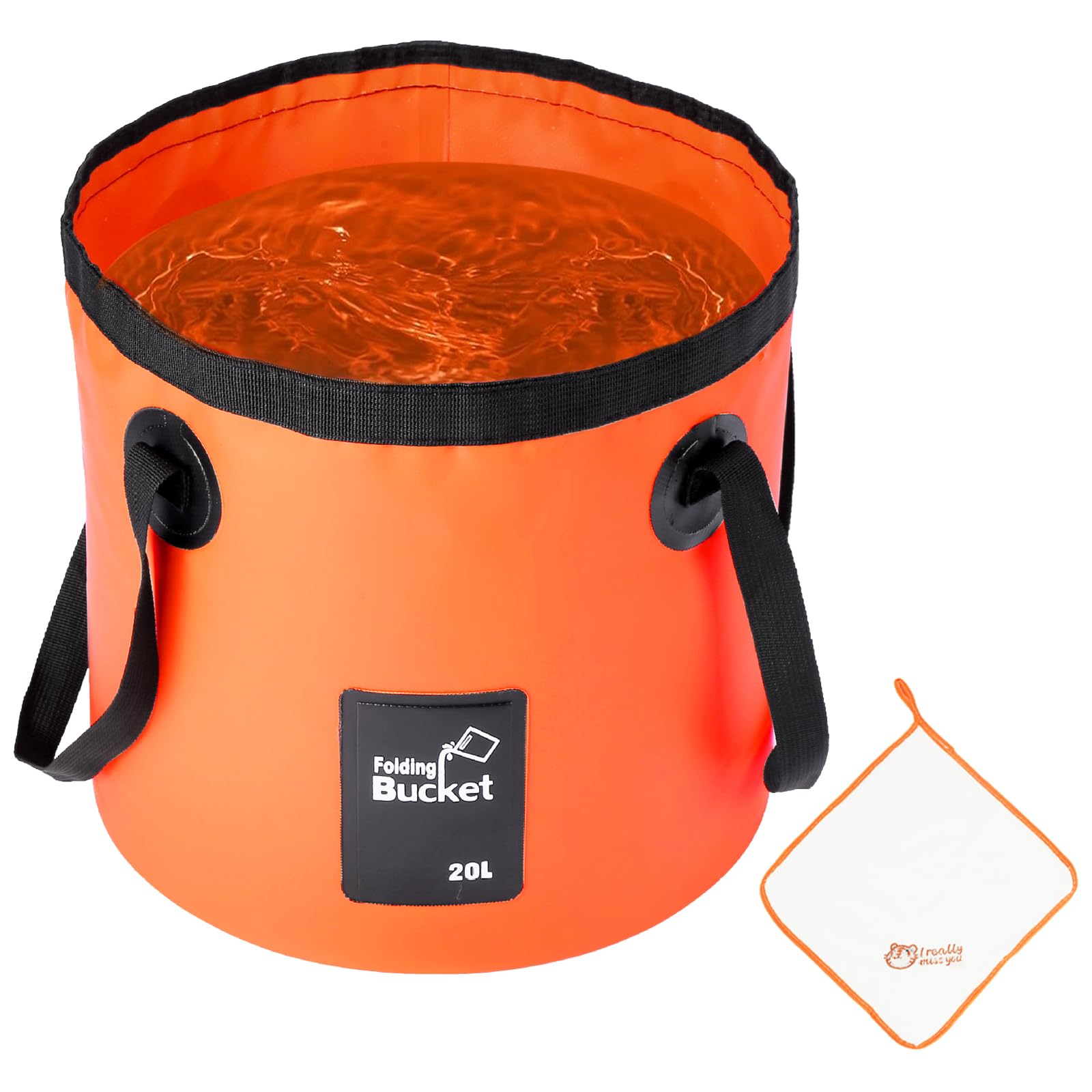 OdiuK Folding Bucket, 20L Handy Folding Bucket, Easy to Clean for Camping, Outdoor Portable Lightweight Buckets for Traveling Fishing Hiking Camping Boating