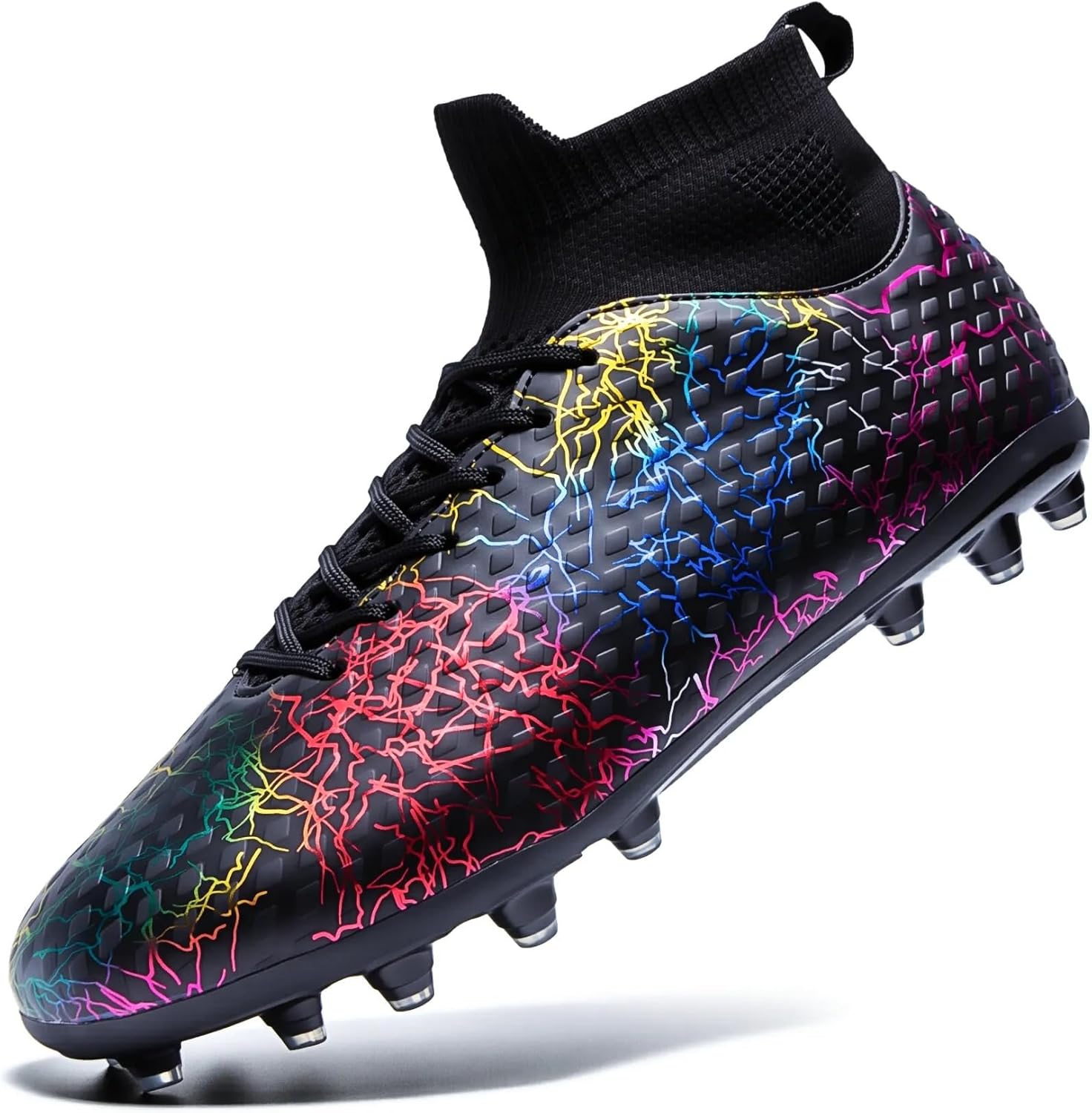 Boys Girls Soccer Cleats High-top Training Football Cleats Kids Ankle-high Soccer Shoes Lightweight Outdoor Futsal