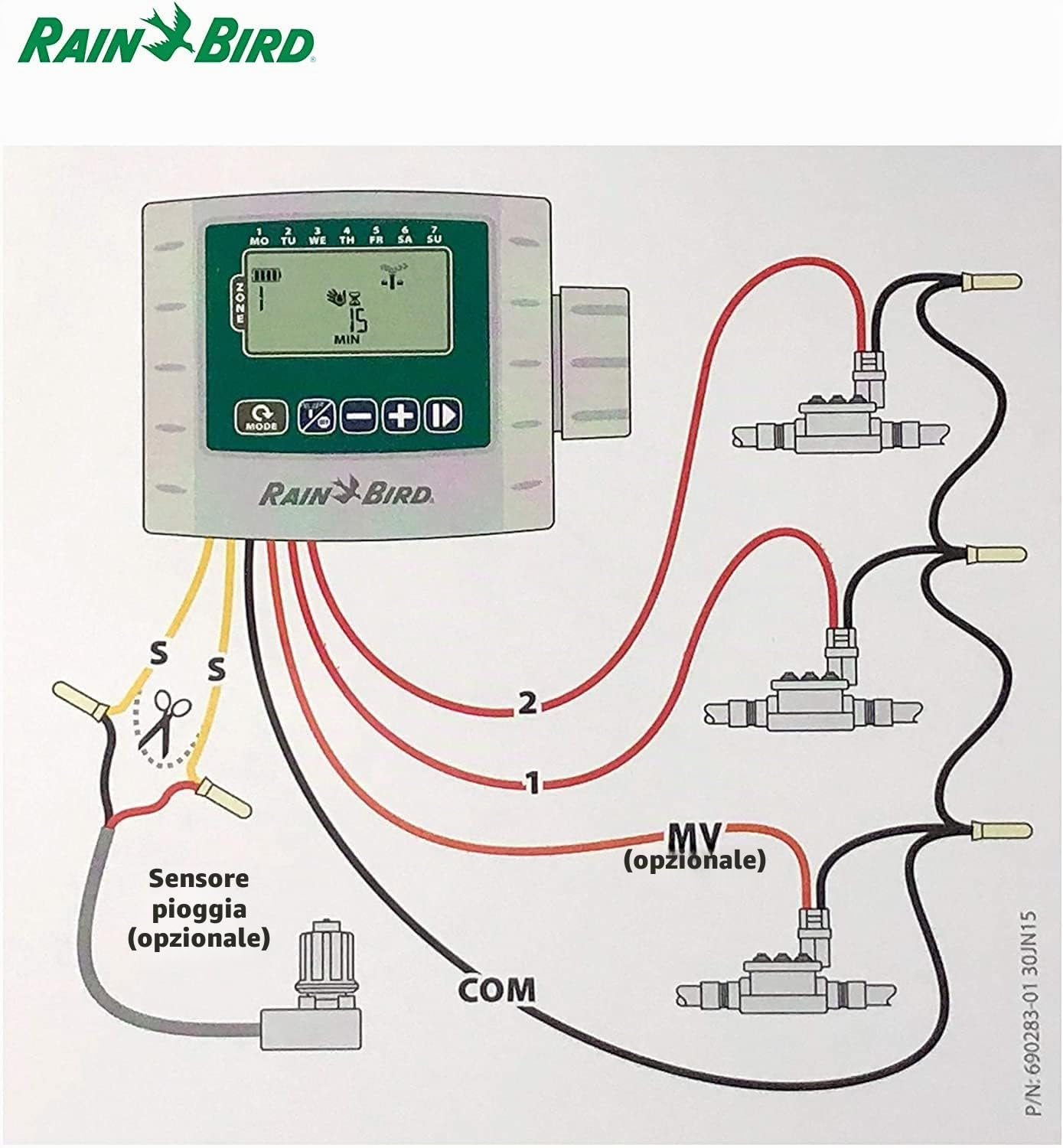 Rain Bird - Controller ESP-9 V. Programmatore di irrigazione 4 stagioni, grigio
