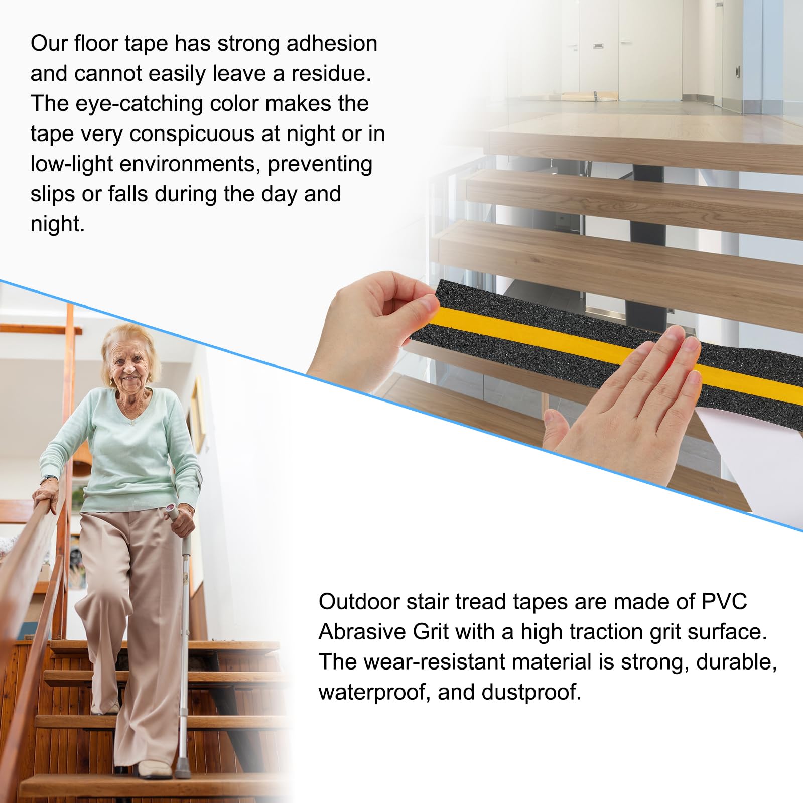 PATIKIL 2 Inch x 16.4 Ft Anti Slip Traction Tape with Reflective Strip - Image 4