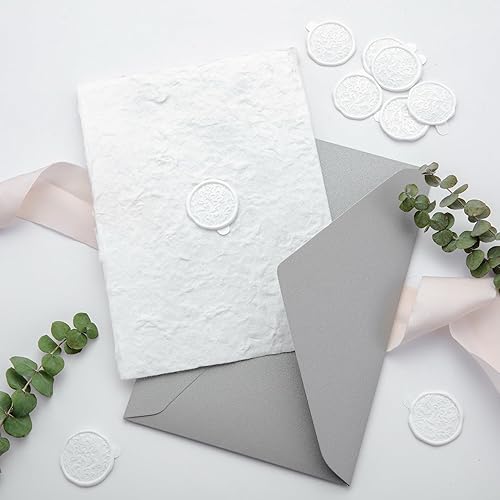 Miniatura 10 de Eisumy 50 calcomanías de sello de cera de oro antiguo con diseño de agradecimiento para bodas, cumpleaños, baby shower, Acción de Gracias,