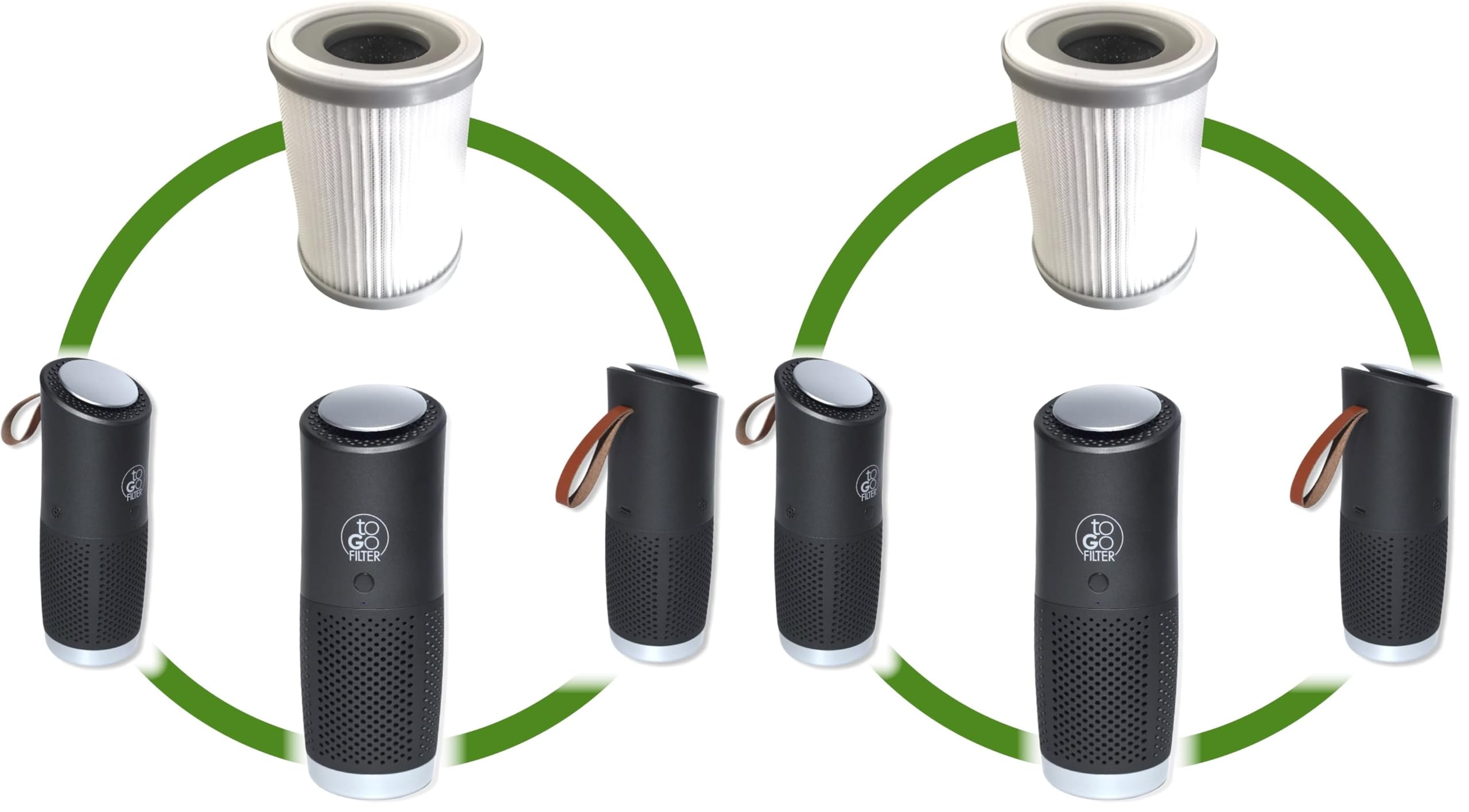 toGo Filter Original Ersatzfilter - 3-lagig mit HEPA 13 Filter, Aktivkohlefilter, Vorfilter (Packung mit 2)