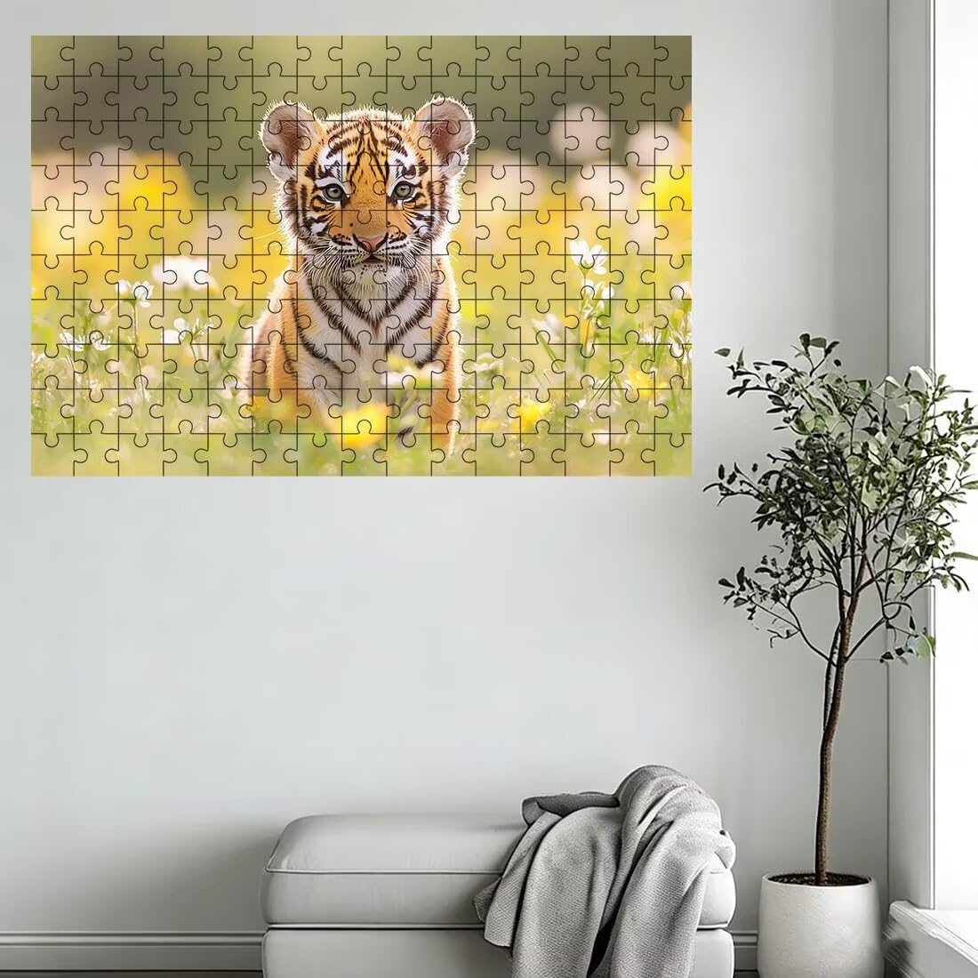 Puzzle 3000 elementów tygrys, puzzle kwiat dla dorosłych, klasyczne puzzle gry edukacyjne do aktywności rodzinnej, najwyższej jakości drewniane puzzle z pudełkiem na prezent dla mężczyzn prezent dla