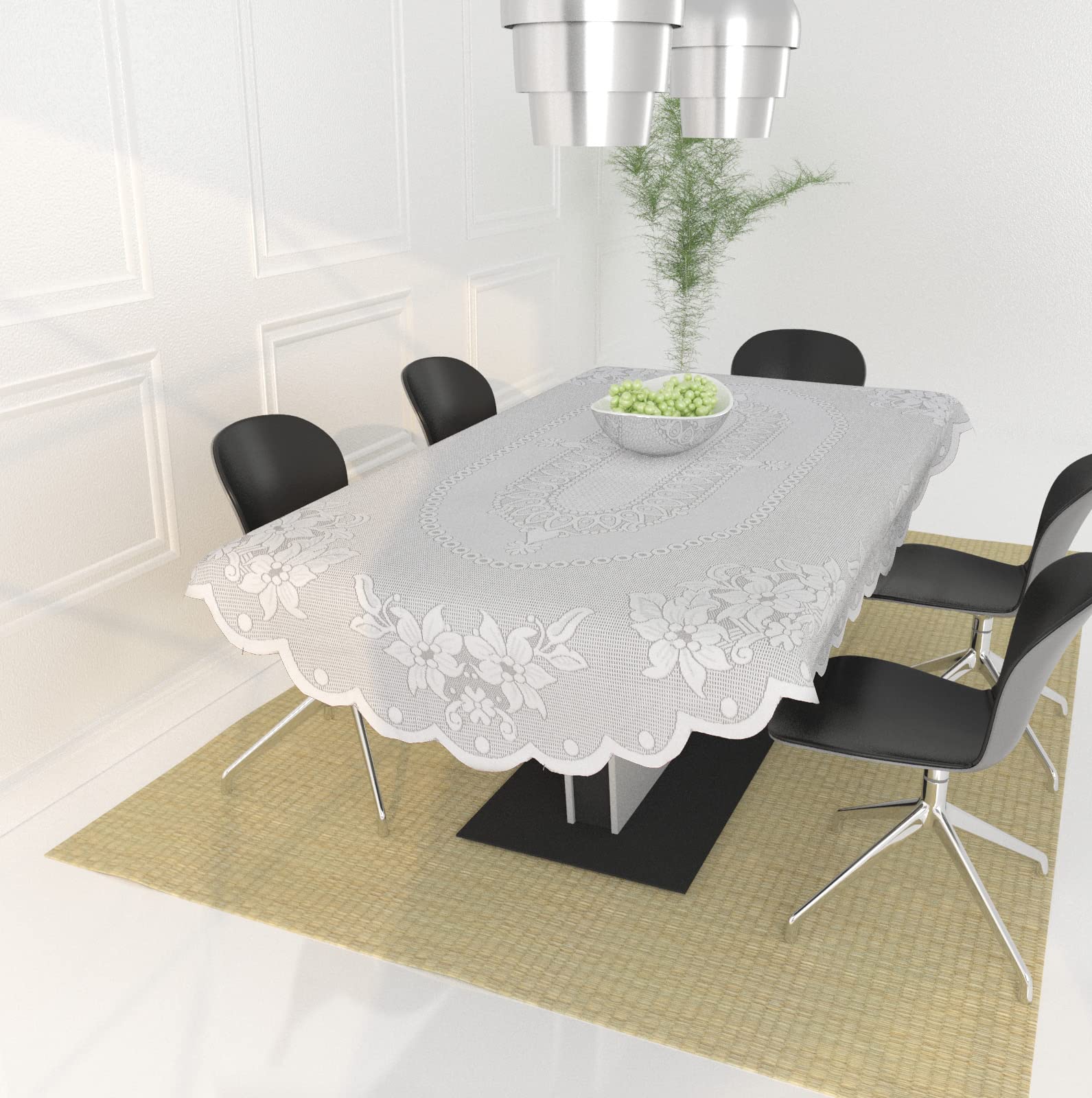 BIGGER FISH Polycotton 8 Seater Oval Dining Table Cover (60x90 Inch) - Floral Design, Cream (B0BSR3QBVC) Amazon Price History, Amazon Price Tracker