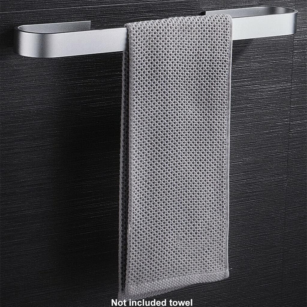 Towel Holder Bathroom Towels Rack Hanger Black Silver Stainless Steel Wall Hanging Bar Organizer Kitchen Storage Shelf