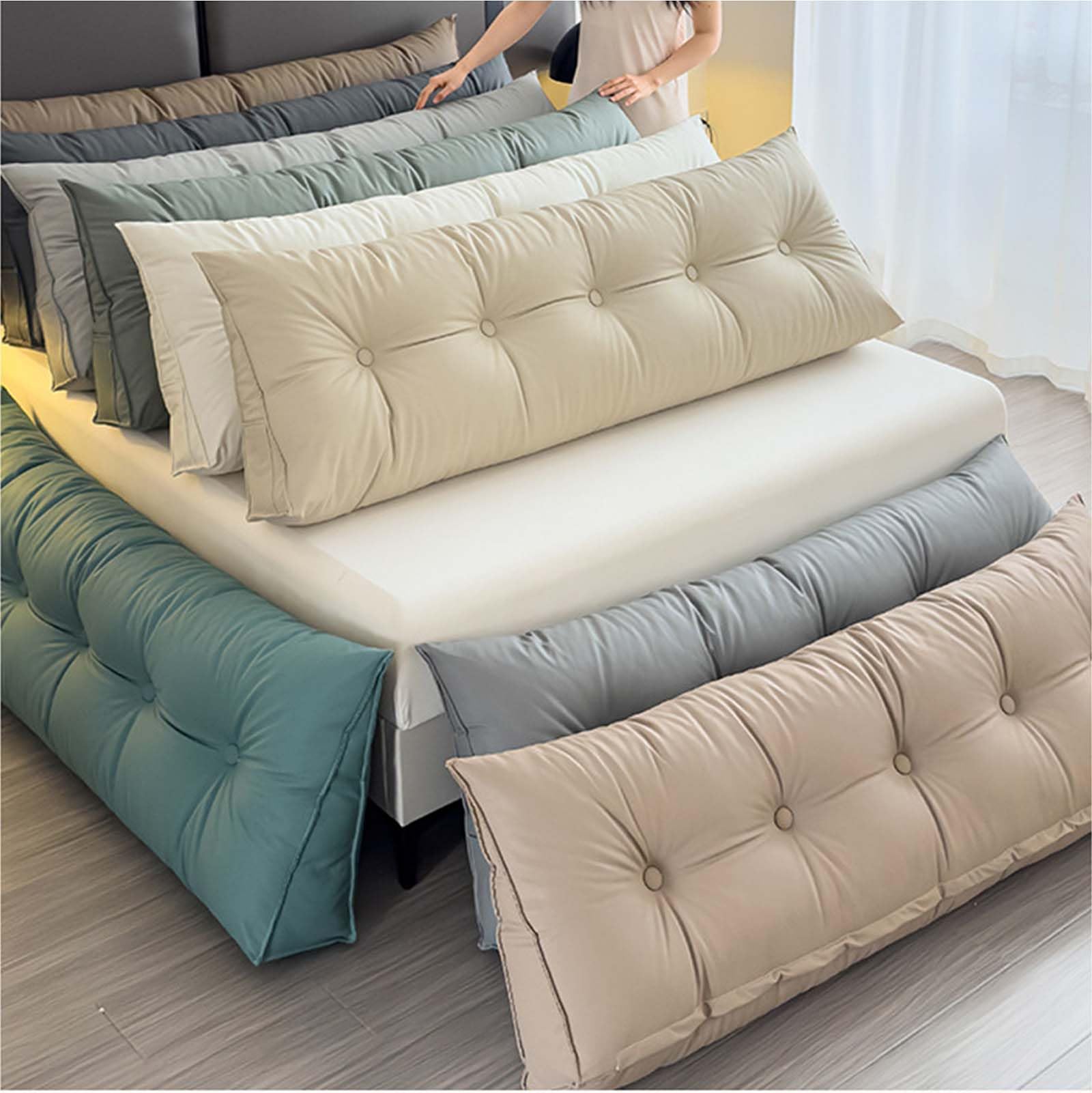 Generico Cuscino Schienale Letto Triangolari per Testata Letto Cuscino A Cuneo Testiera Testata Letto Matrimoniale per Letto Divano Schienale Singolo Imbottita Sfoderabile,A,180x20x50cm