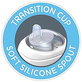 Chicco Transition Sippy Cup with Silicone Spout and Spill-Free Lid 7oz. | Calibration Markings | Removable Handles | Top-Rack Dishwasher Safe | Easy to Hold with Ergonomic Indents | Blush | 4+ months