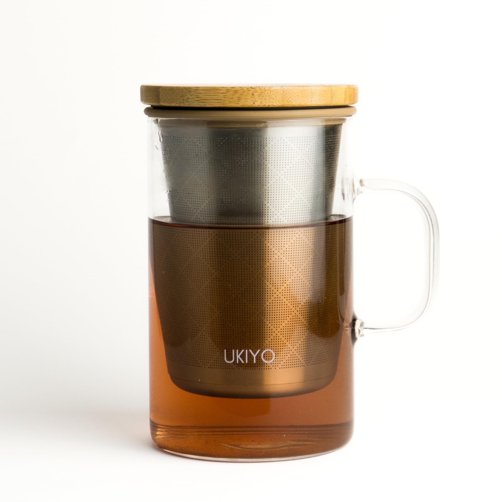 Ukiyo Wood Premium Glass Tea Infusion Mug