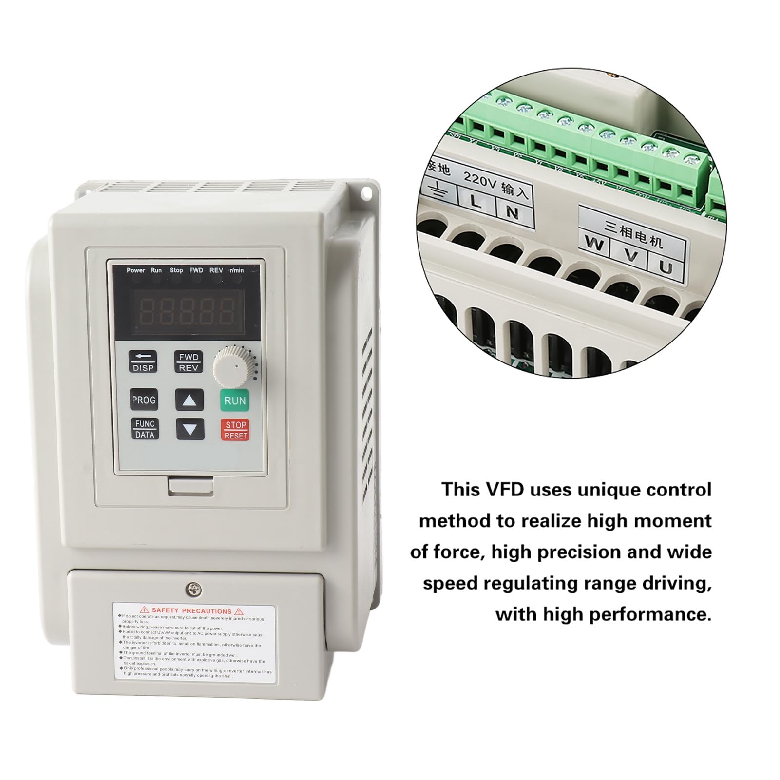 Acouto Sterownik VFD Jednofazowy Napęd VFD 220 V do 3-fazowego Silnika