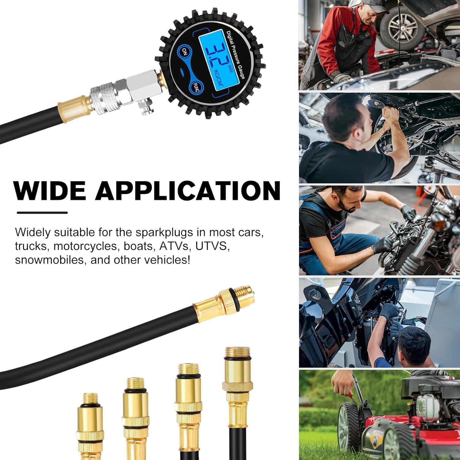 BETOOLL Digital Fuel Pressure Tester Kit(1set) and Compression Tester Kit(1set)